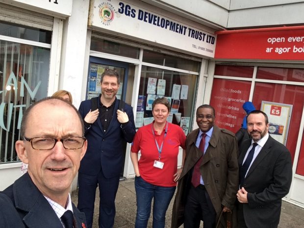 Seyi Obakin with Committee colleagues and stakeholders during a visit to Wales.