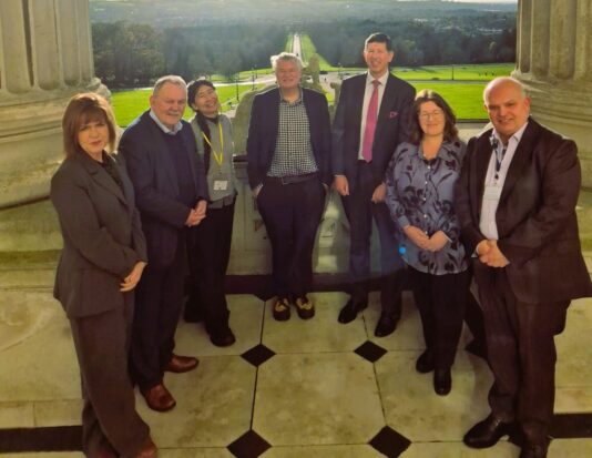 Social Security members and others during a visit to Northern Ireland